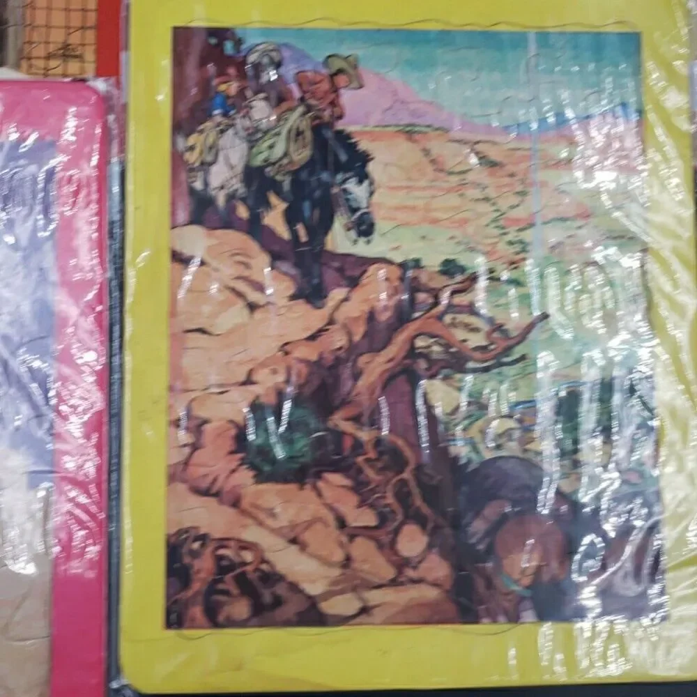 Vintage Jigsaw Picture Puzzle LOT of 8 Childrens 1940s Southwestern Nostalgia